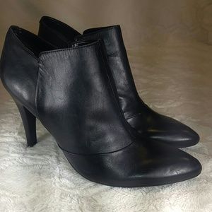 Nine West Heeled Booties-Black Leather